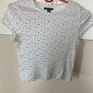 White floral American eagle top